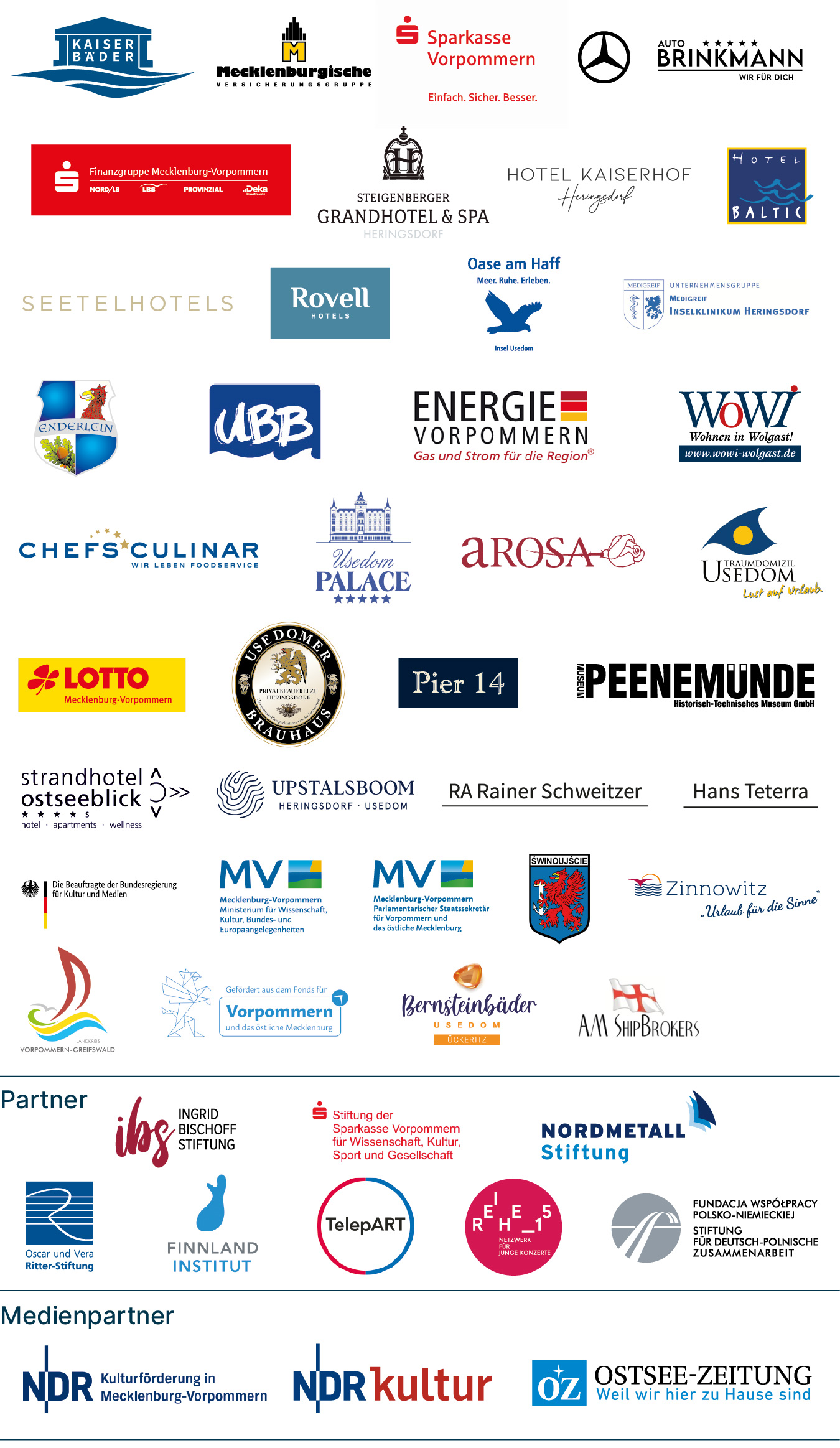 Sponsoren des Usedomer Musikfestivals